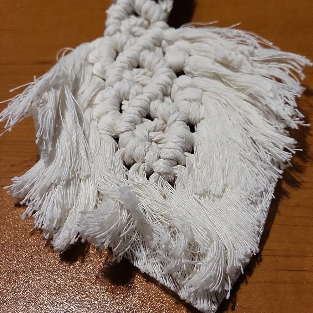 Handcrafted Off White Macramé Curtain Tie Backs  Set Of 2 New